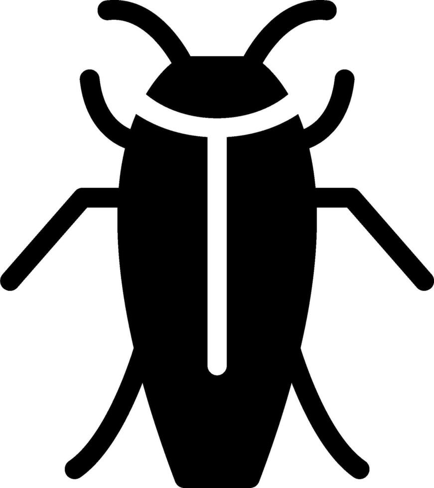 A black and white bug icon on a white background vector