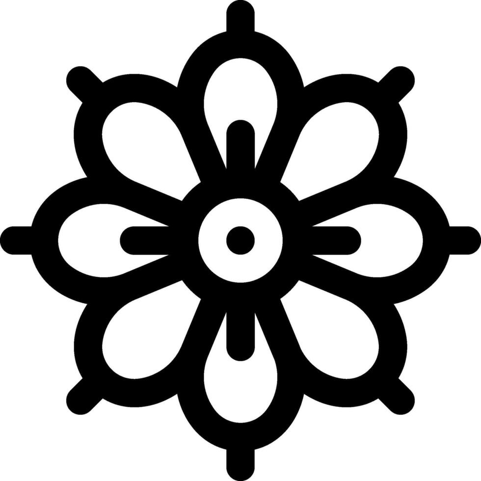 A black and white flower icon vector