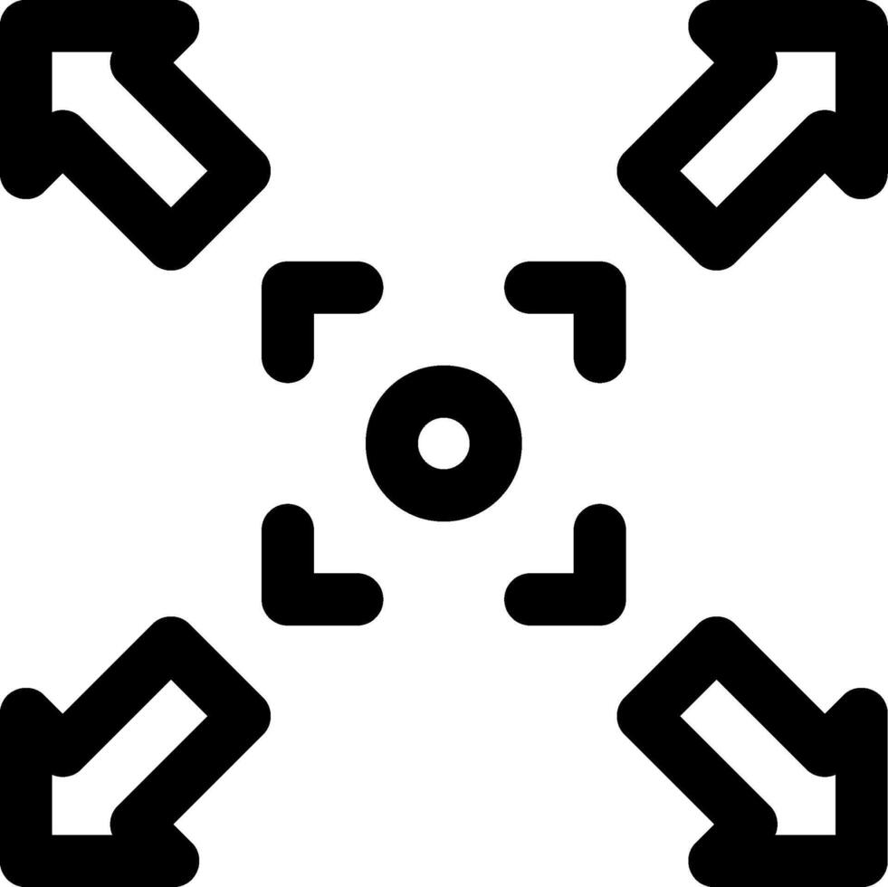 A black and white image of four arrows pointing in different directions vector