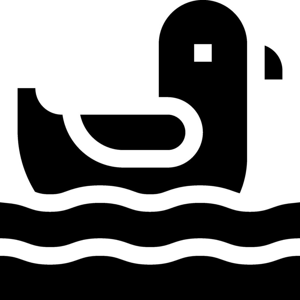 A black and white image of a duck floating in the water vector