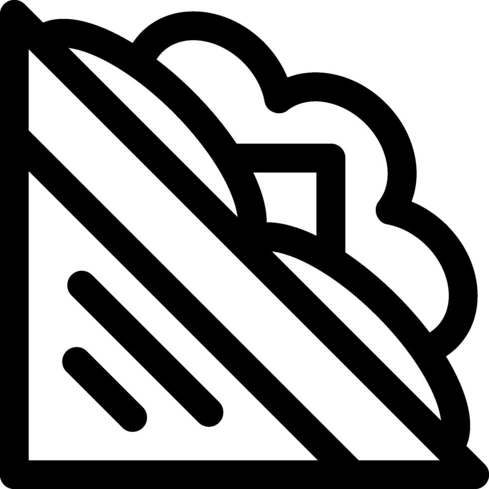 A black and white icon of a piece of bread vector