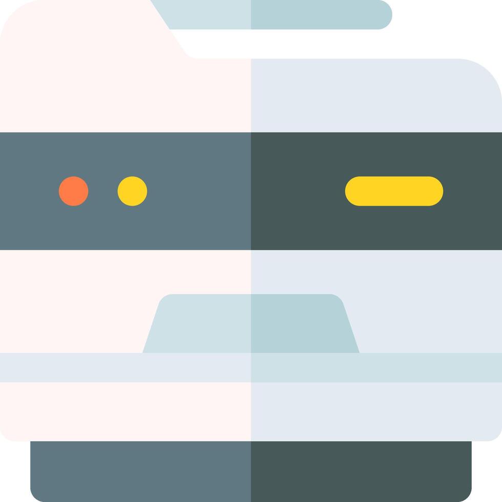 A robot with a yellow light on it vector