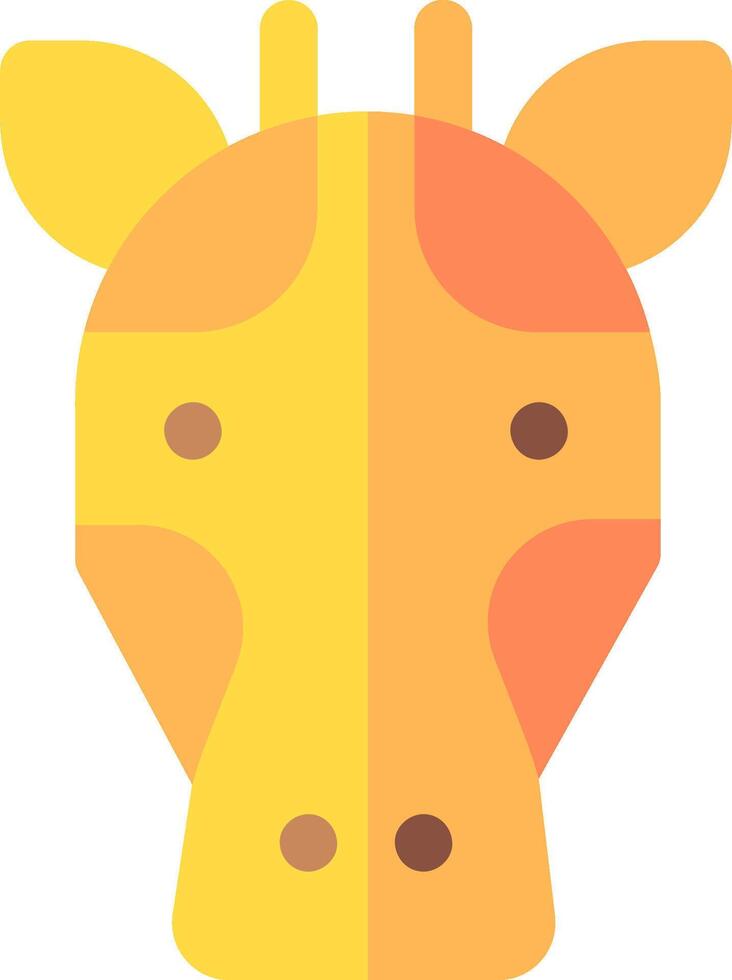 A giraffe head with a yellow and orange color vector