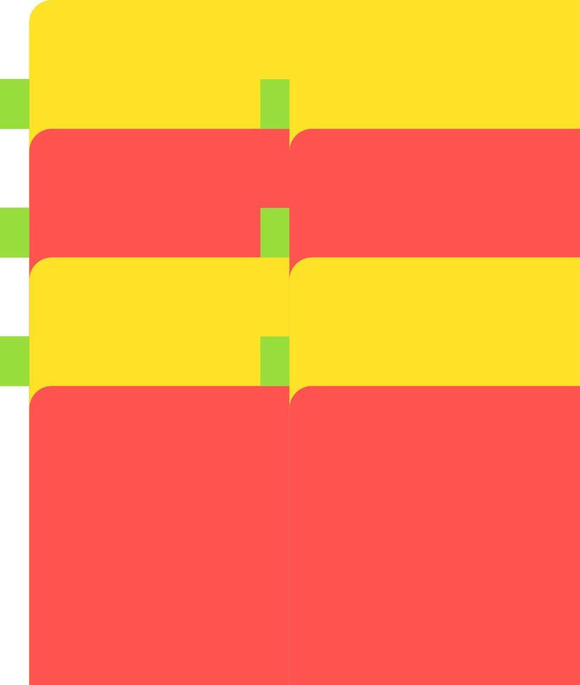 A yellow and red folder with a green border vector
