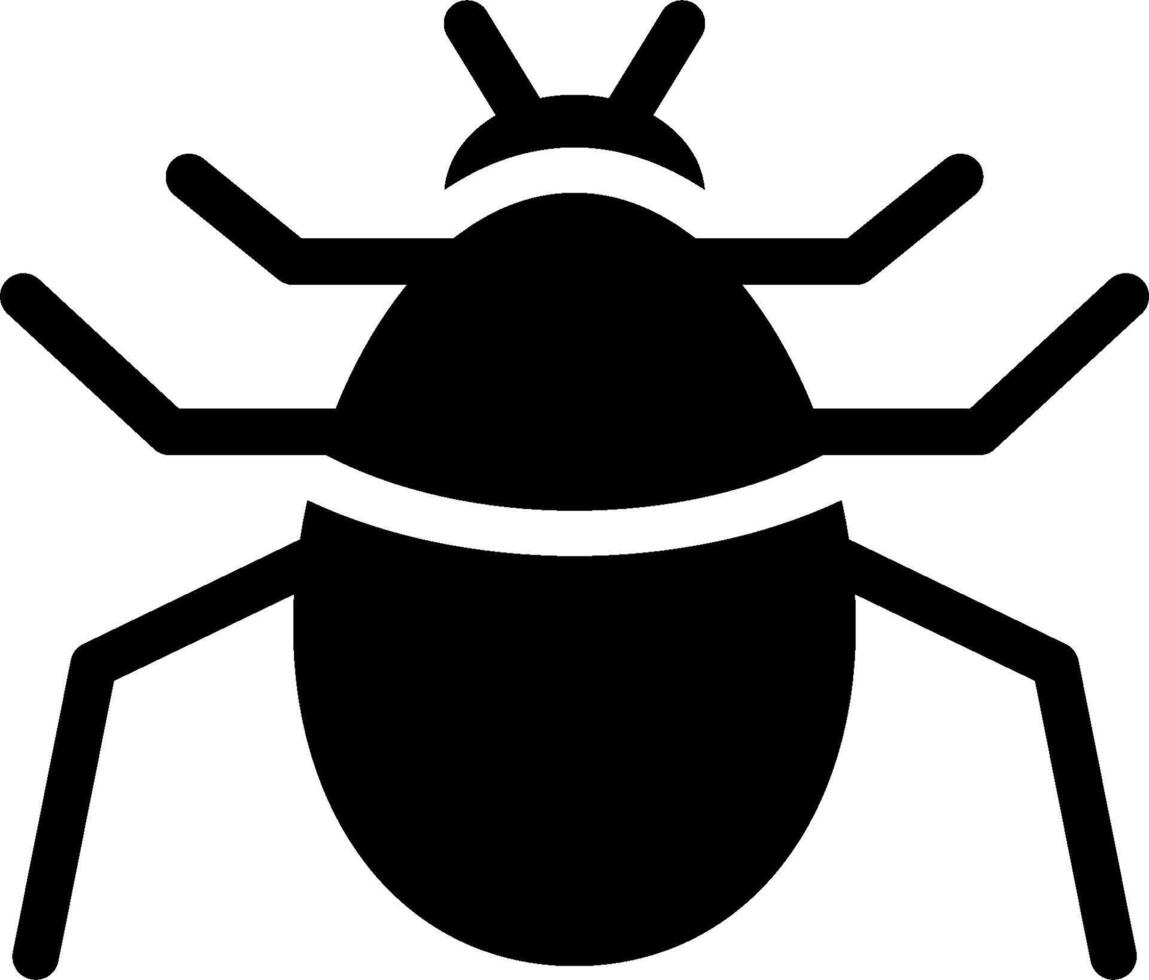 A black and white bug icon on a white background vector