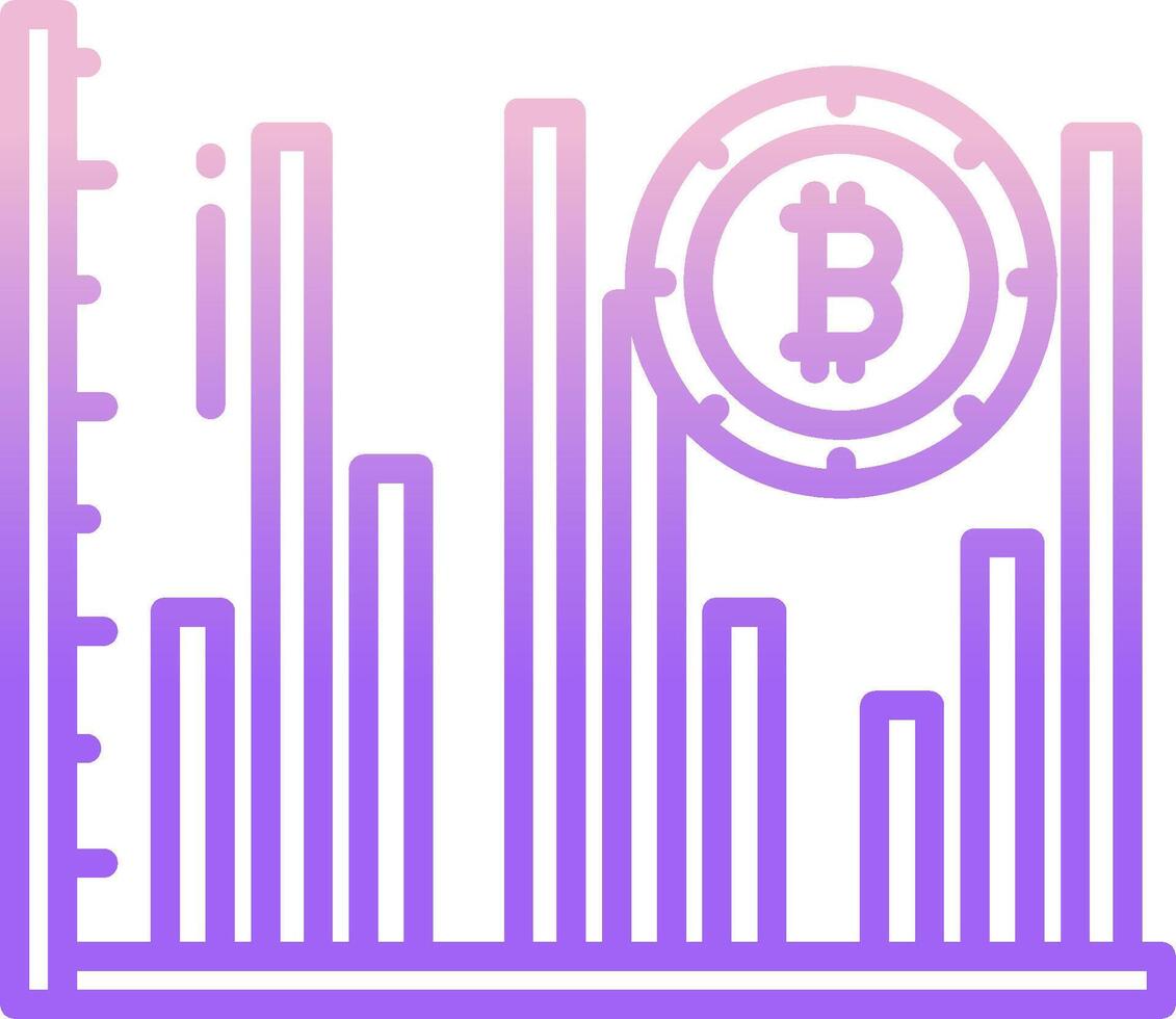 Bitcoin graph line icon vector