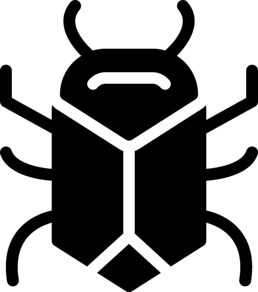 A black and white bug icon vector
