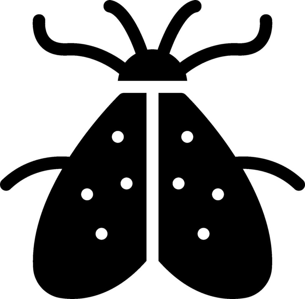A black and white bug icon on a white background vector