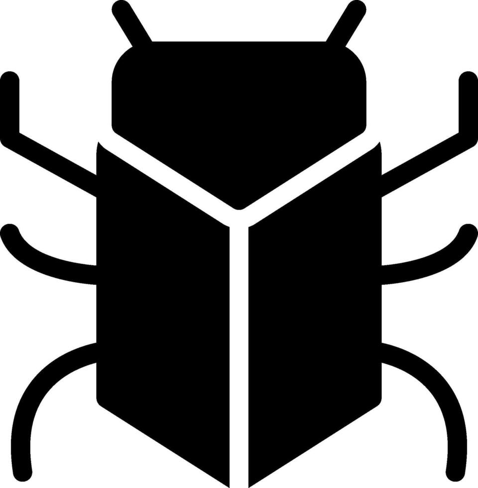 A black and white bug icon on a white background vector