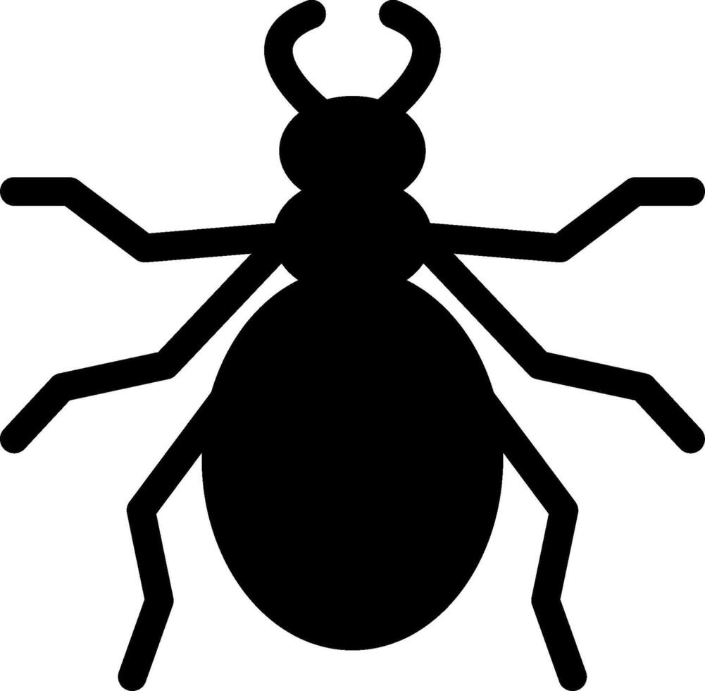 A black and white silhouette of a bug vector