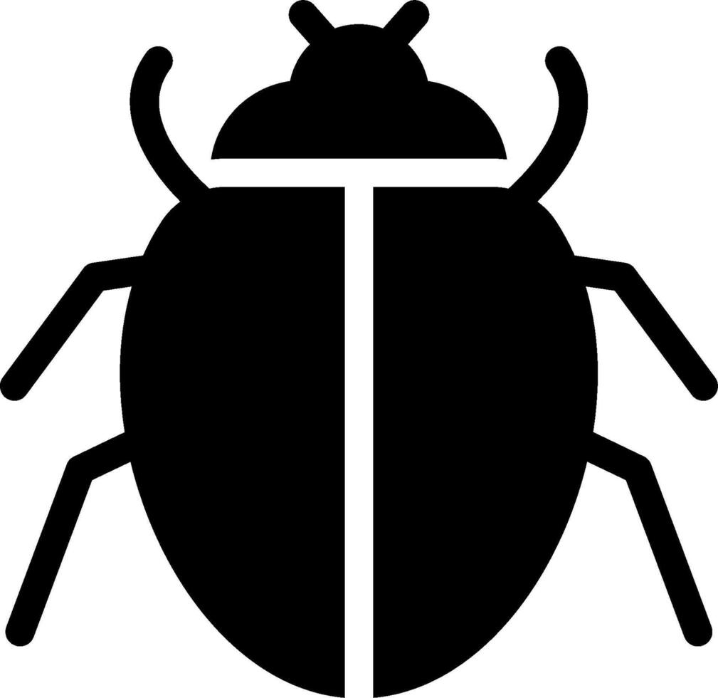 A black and white bug icon on a white background vector