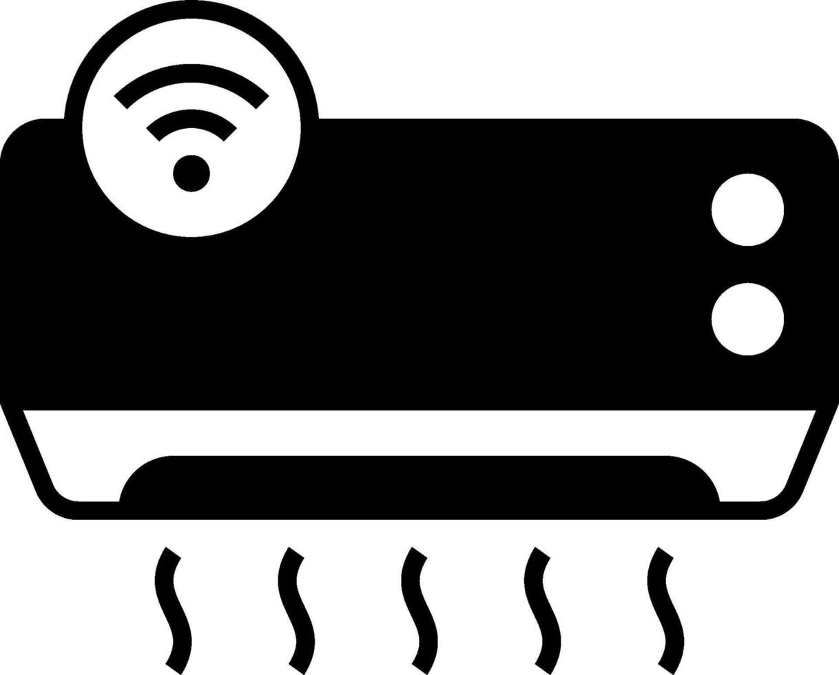 Air conditioner with wifi icon vector