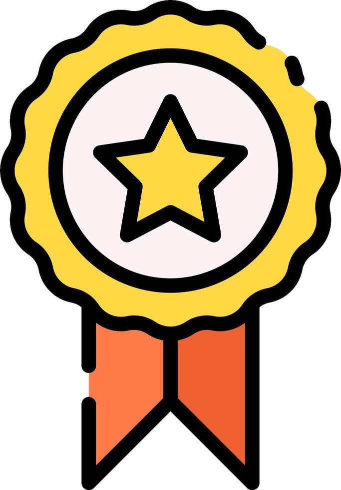 A yellow star award with a ribbon around it vector