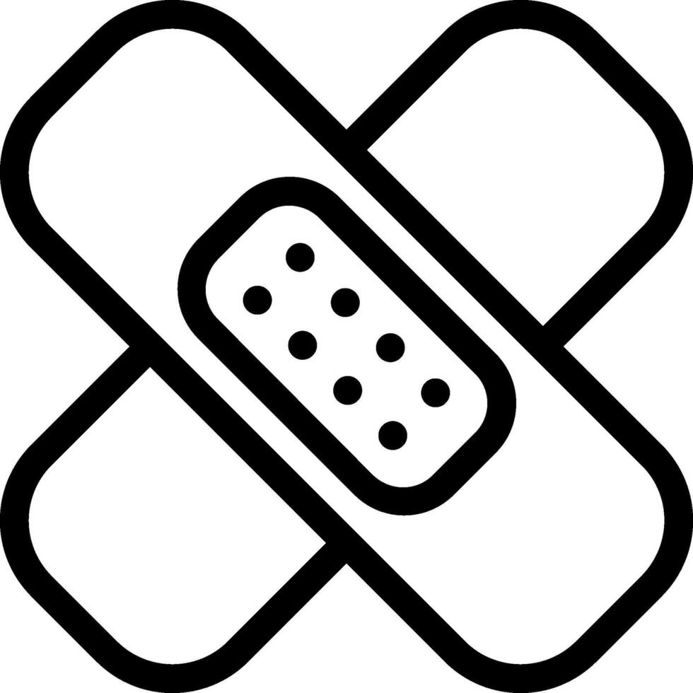 A bandage icon with a cross on it vector