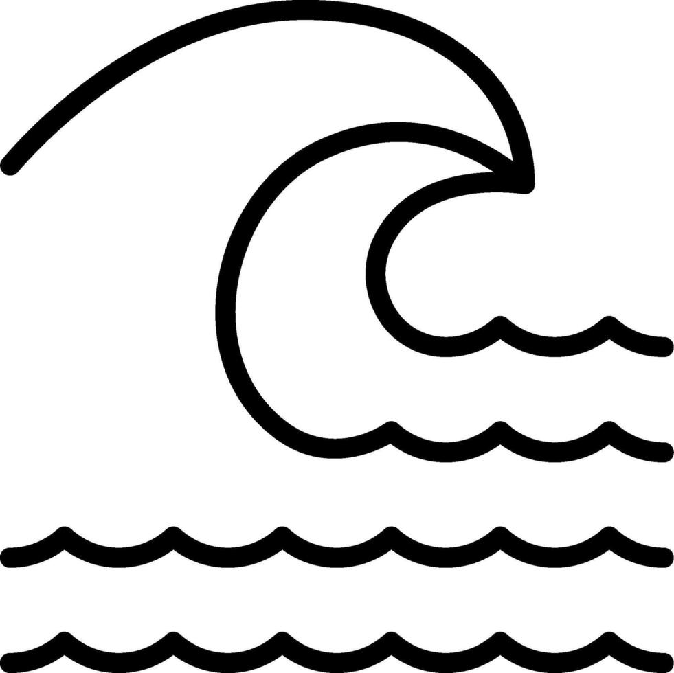 A black and white wave icon on a white background vector
