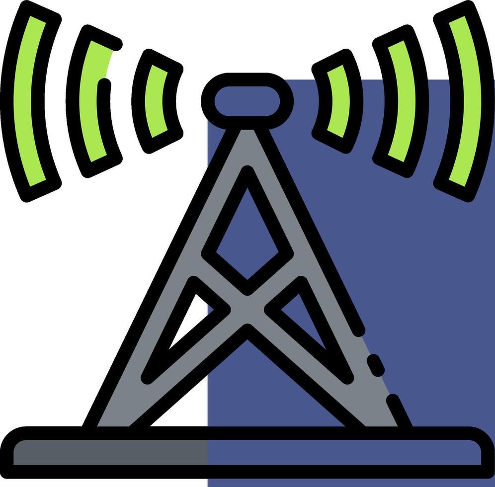A radio tower with a green and white background vector