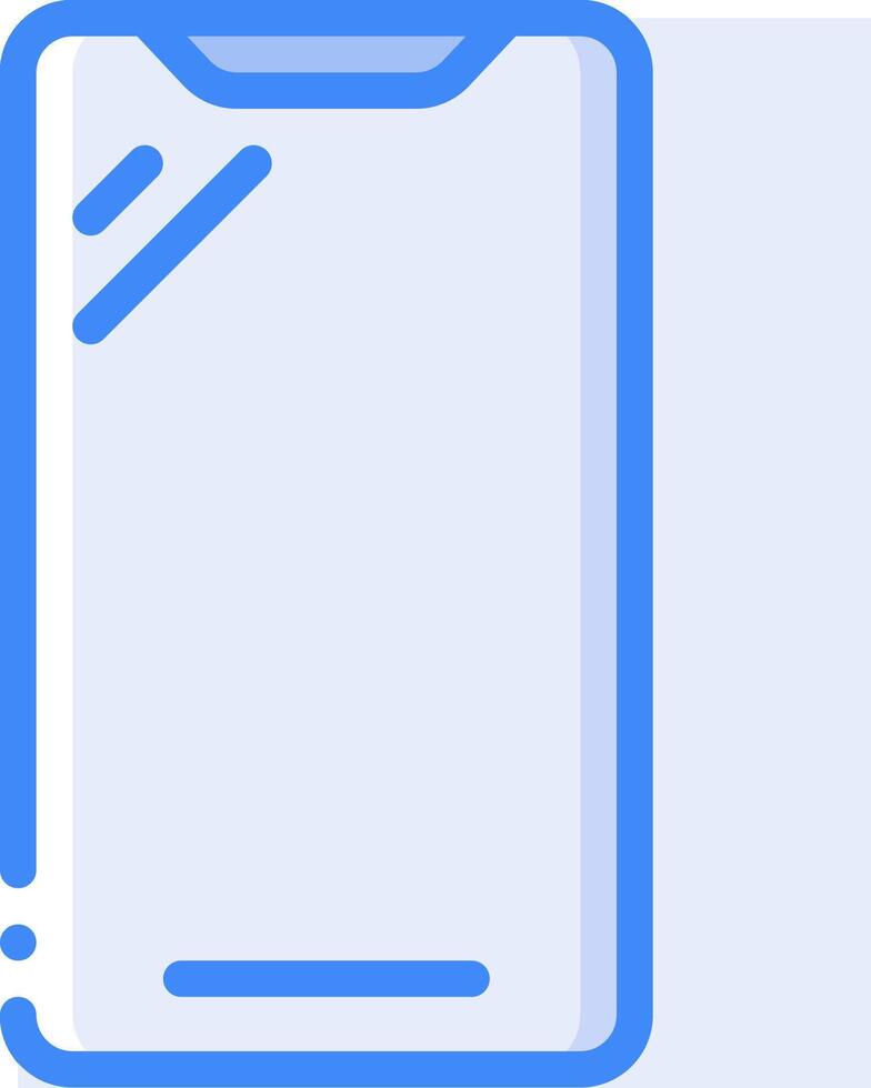 A smartphone with a blue outline on it vector