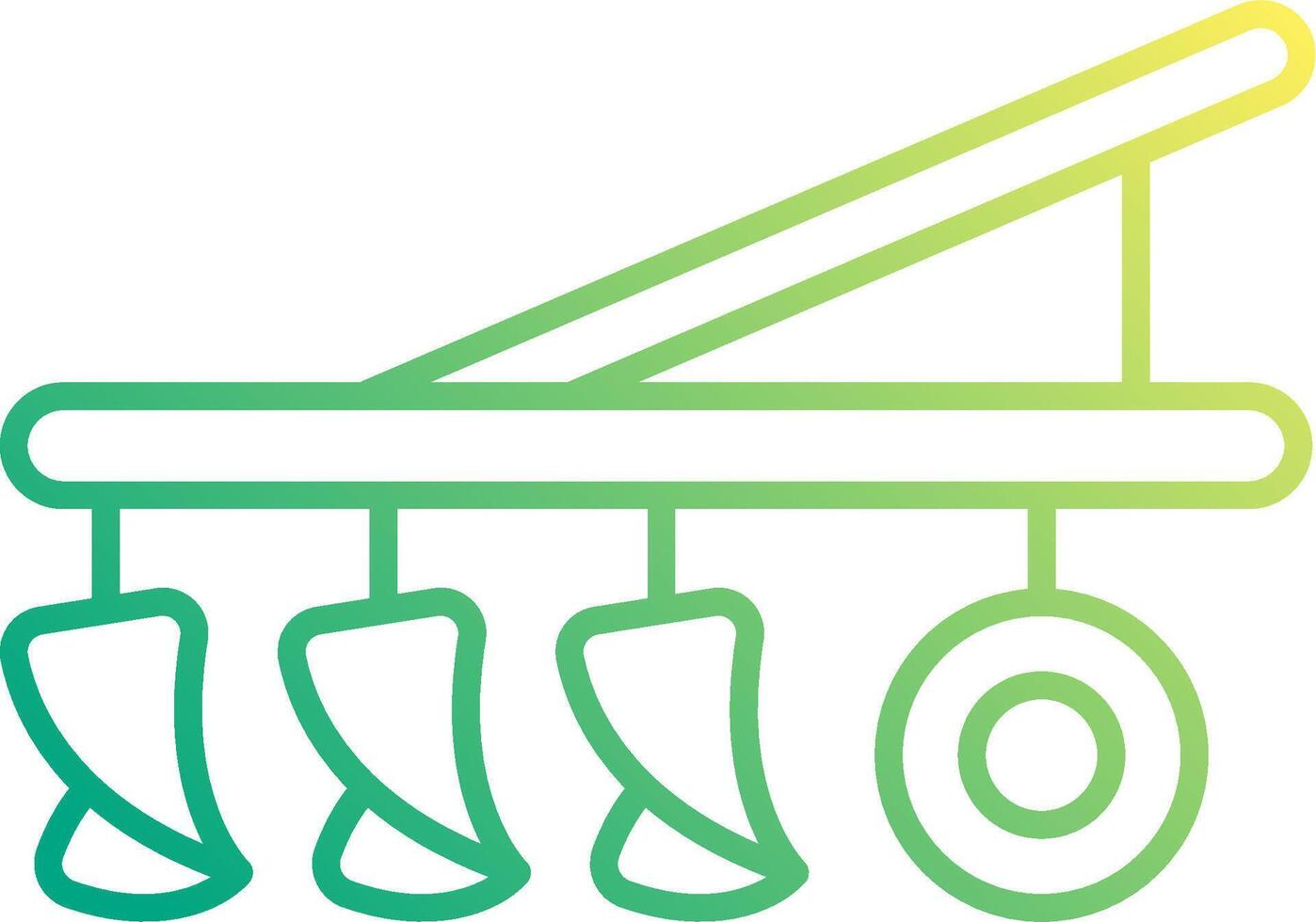 A green and yellow logo of a plow vector