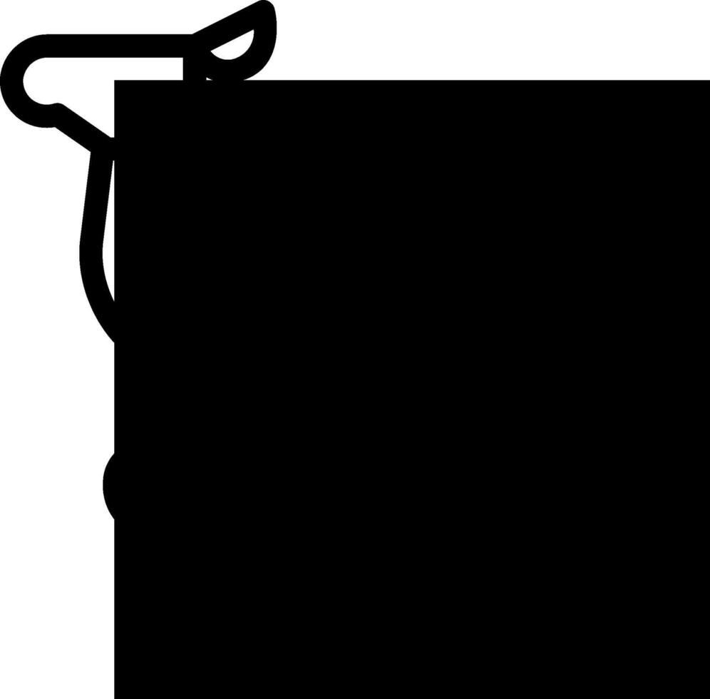 A black and white drawing of a person standing in front of a black box vector