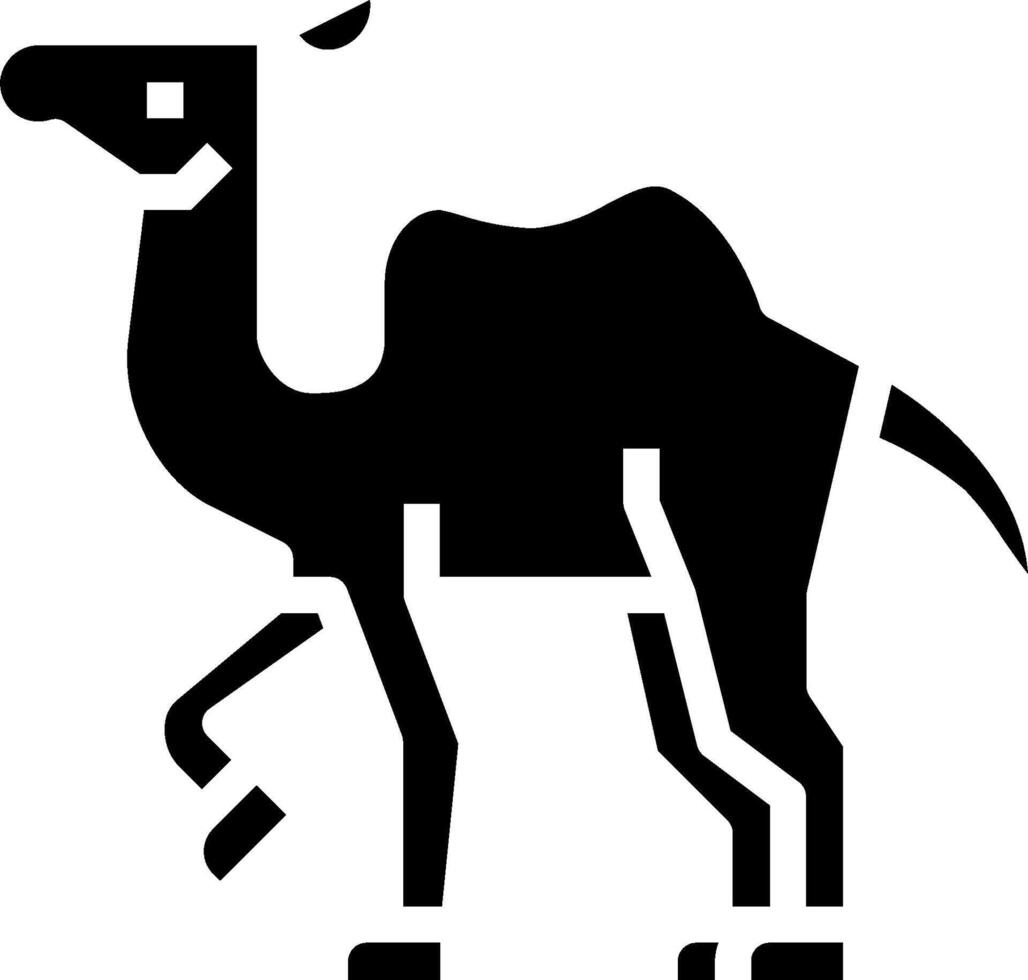 A black and white silhouette of a camel vector