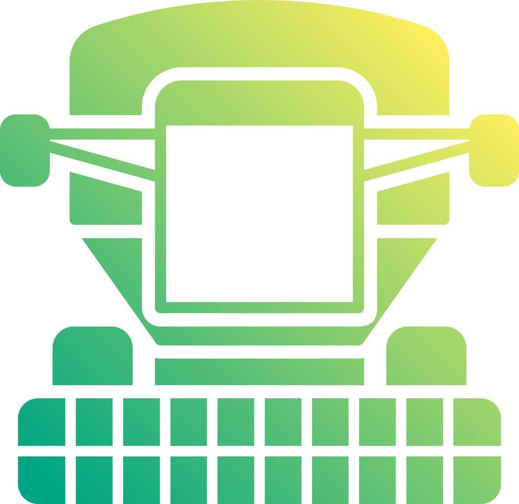 A green and yellow logo of a tractor vector