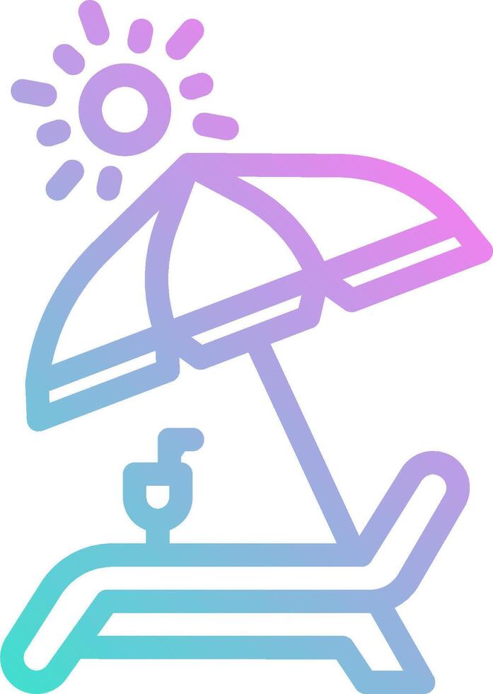 Beach chair and umbrella icon vector