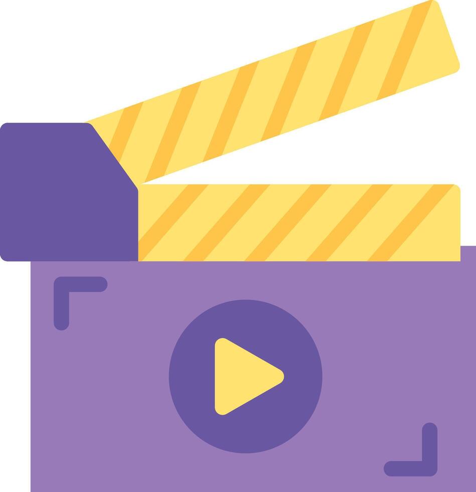 A purple clapper with a yellow and purple background vector