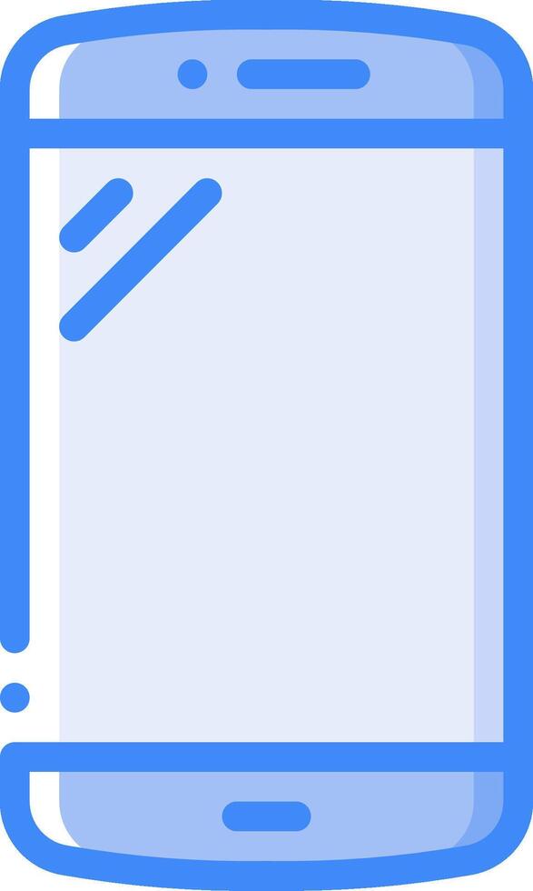 A blue phone with a blank screen vector