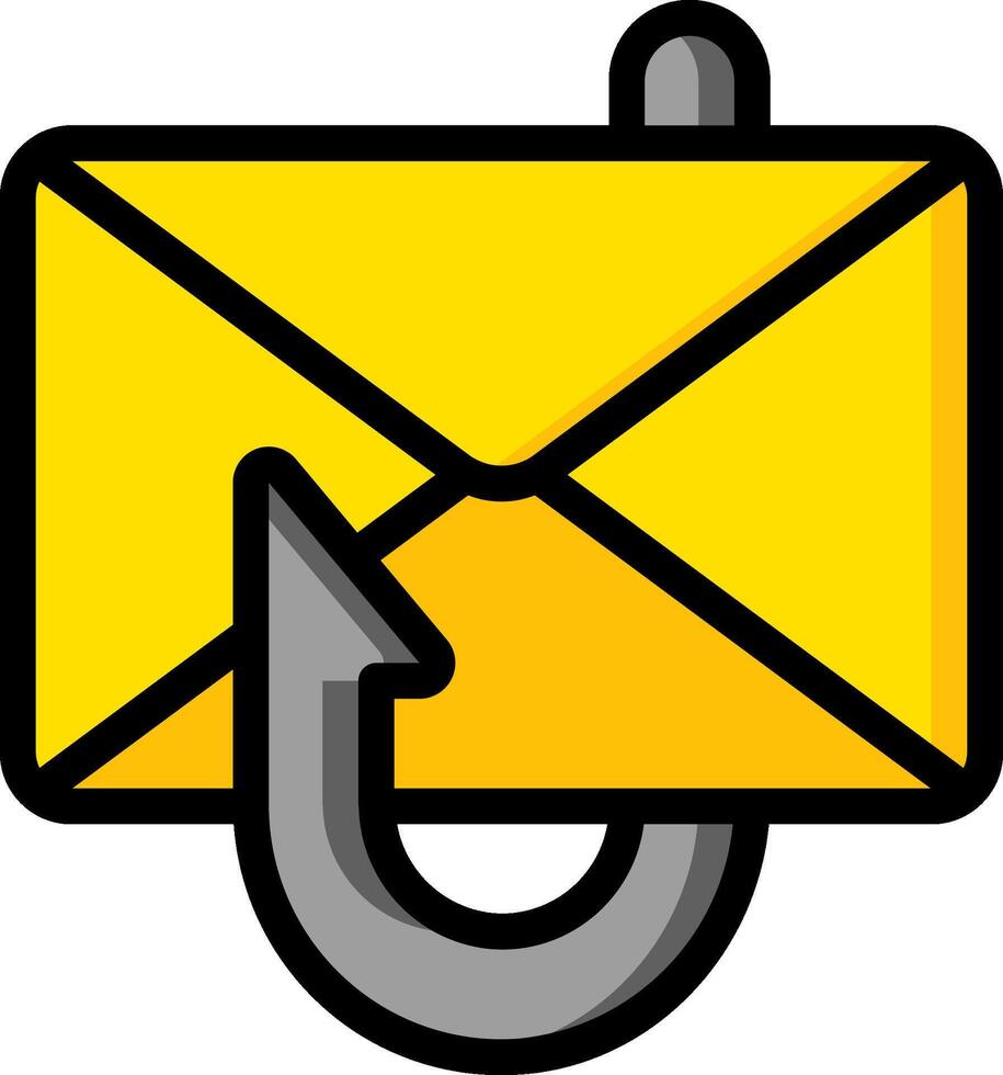 Email envelope with hook icon illustration vector