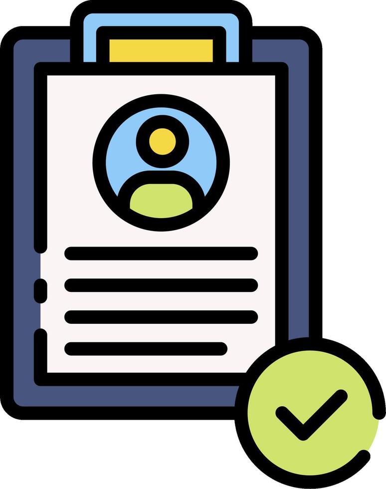 A clipboard with a check mark and a person vector