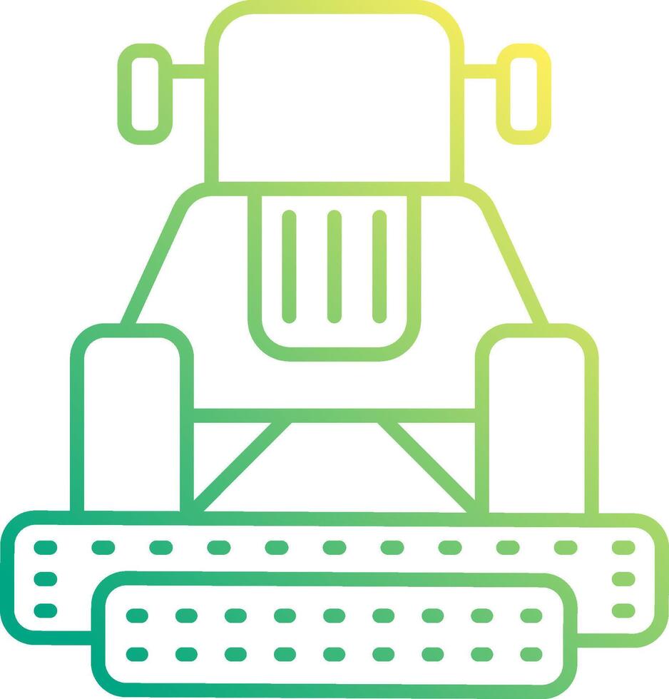 A tractor with a green and yellow outline vector