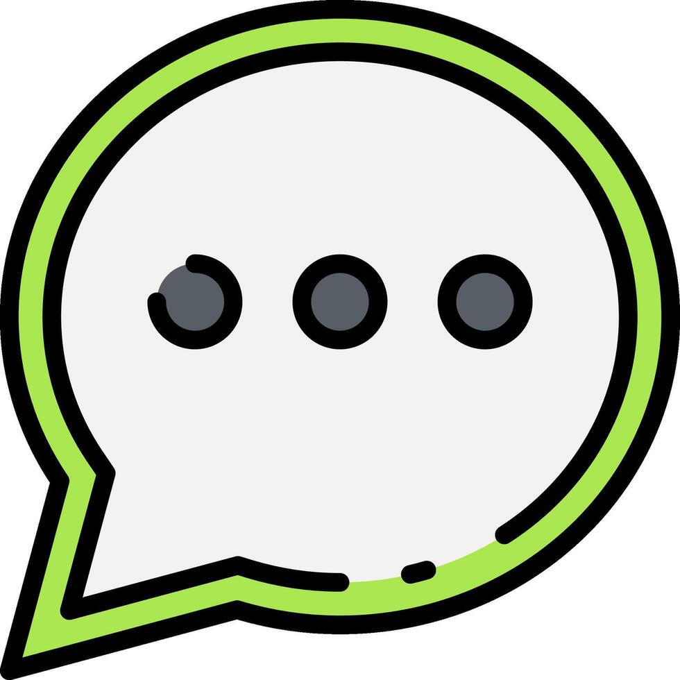 A green speech bubble with three dots on it vector