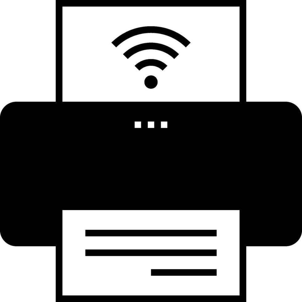 Printer icon with wifi symbol vector