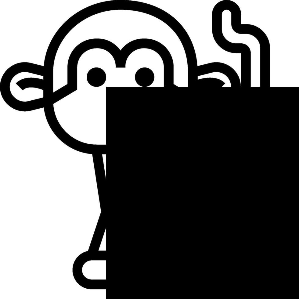 A cartoon monkey holding a sign that says monkey vector