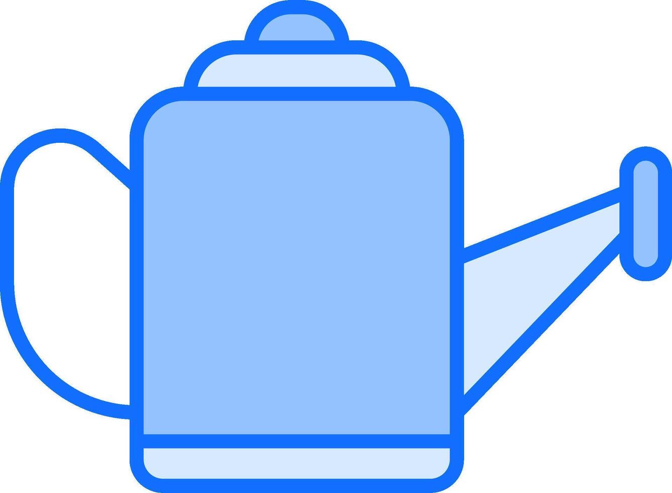 A blue watering can icon on a white background vector