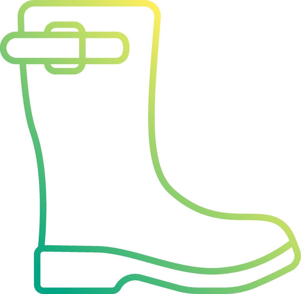 A green and yellow rain boot icon vector