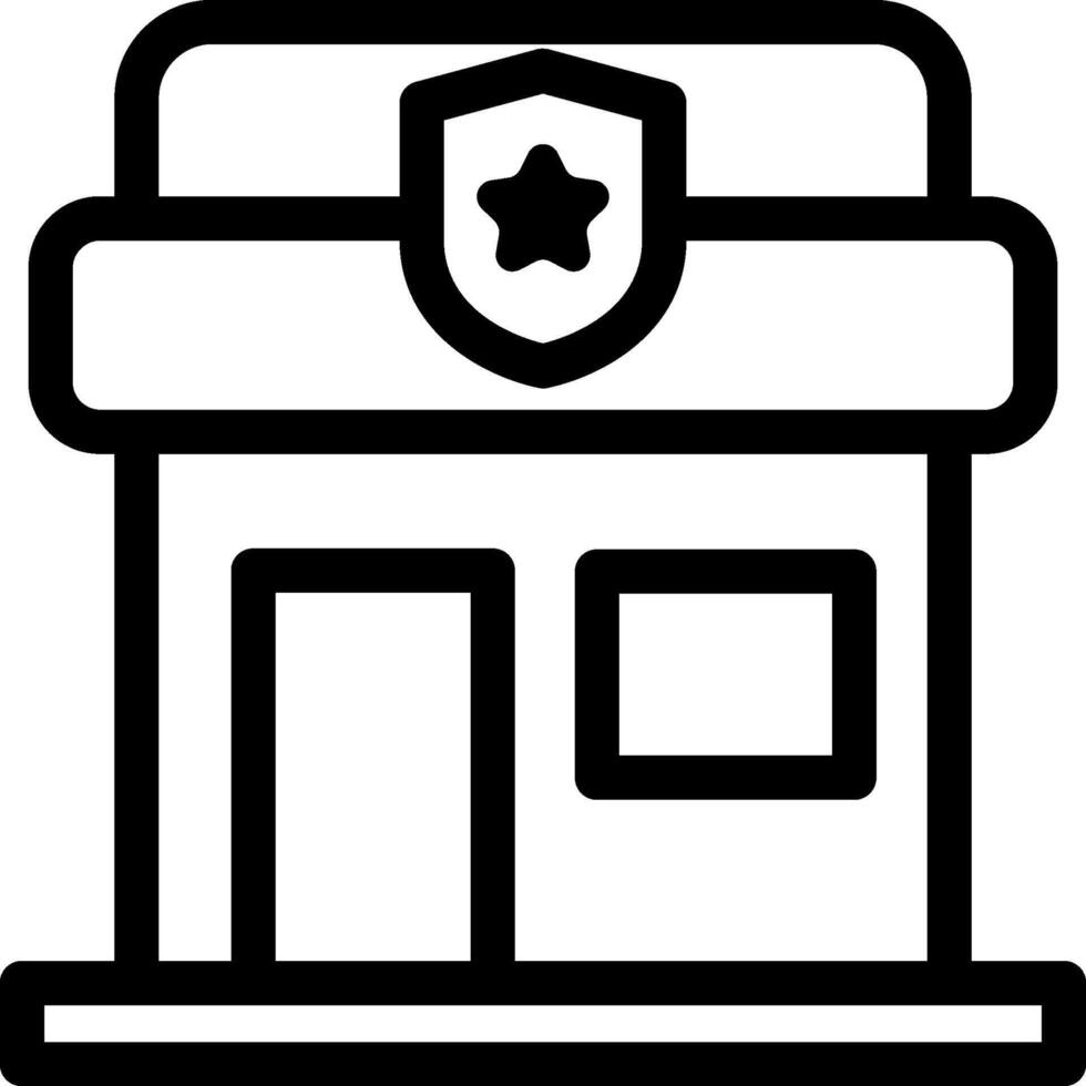 A black and white icon of a police station vector