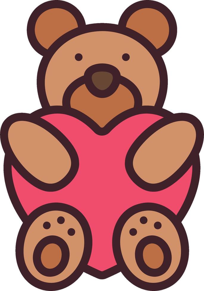 Teddy bear holding heart illustration vector