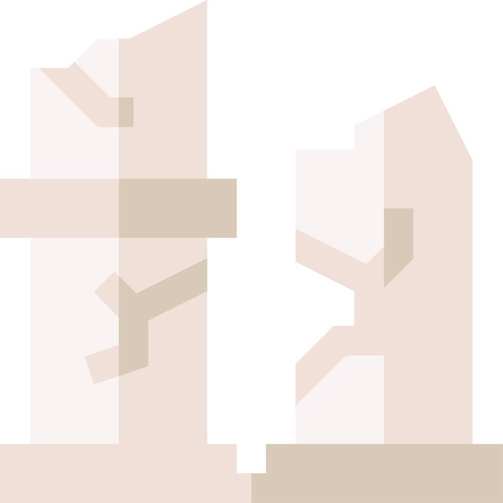 Two stone sculptures with a broken piece of stone vector