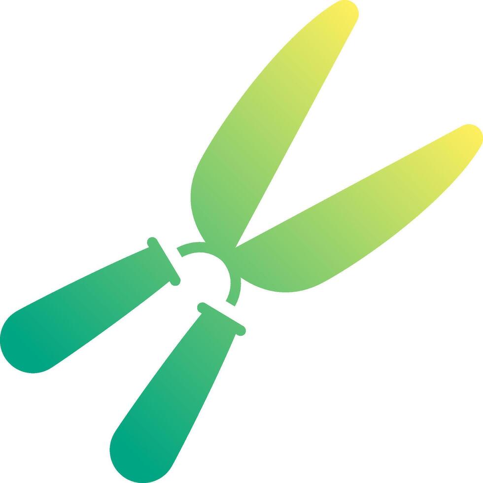 A pair of scissors with green handles vector