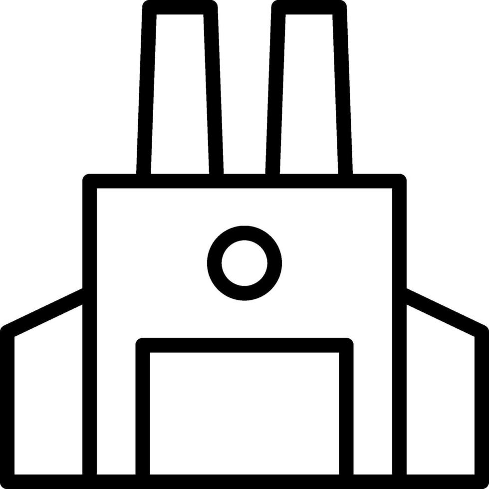 A black and white image of a factory building vector