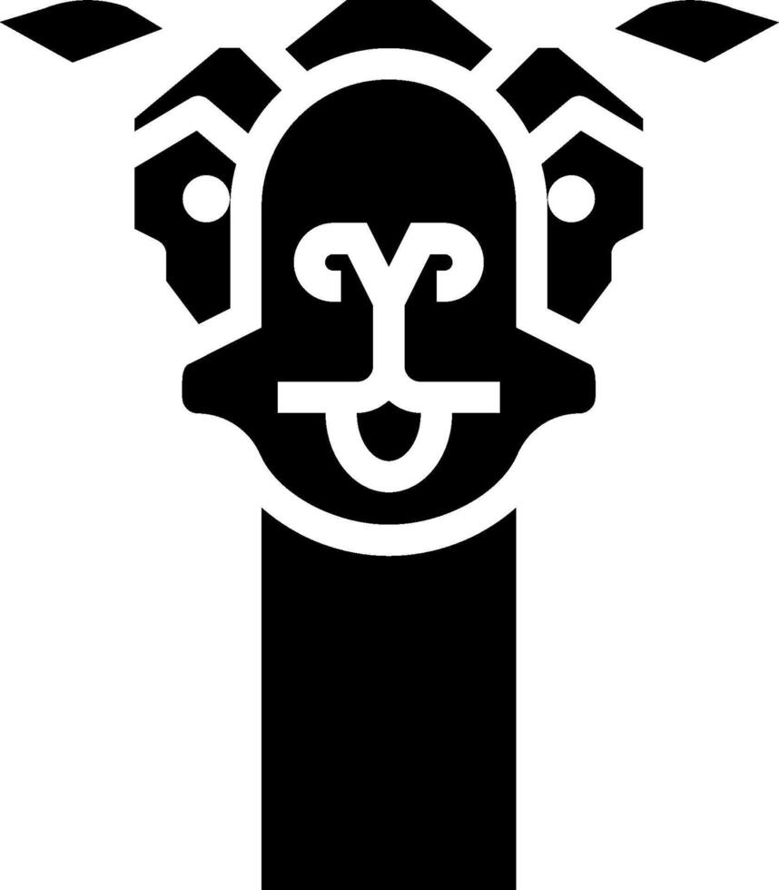 A black and white logo of a goat vector