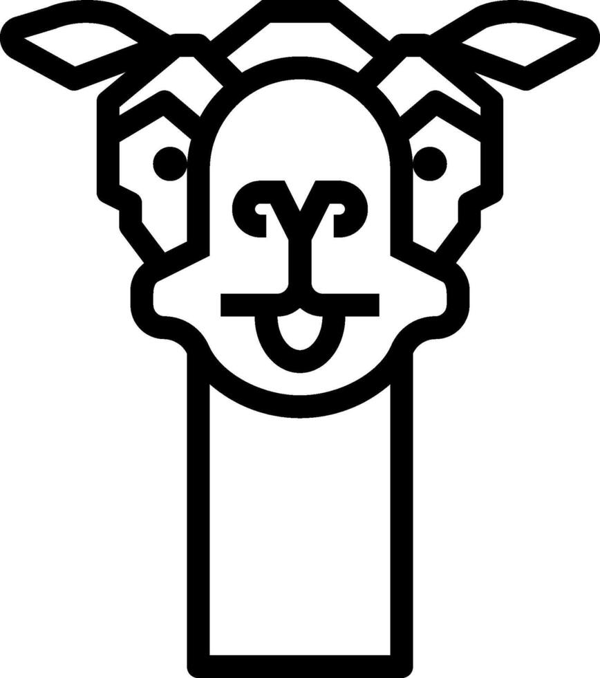 A llama head icon on a white background vector