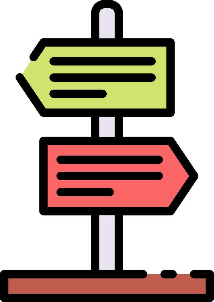 A sign pointing to two different directions vector
