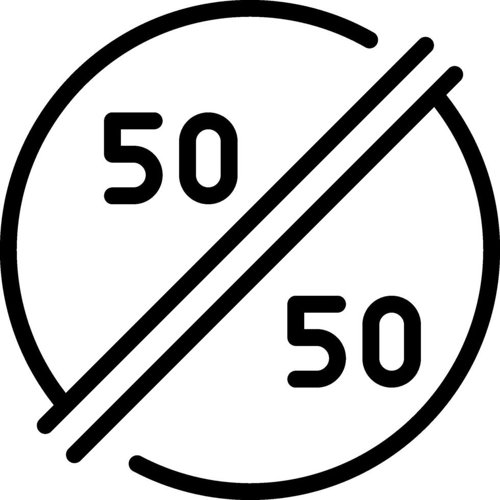 A black and white image of a 50 sign vector