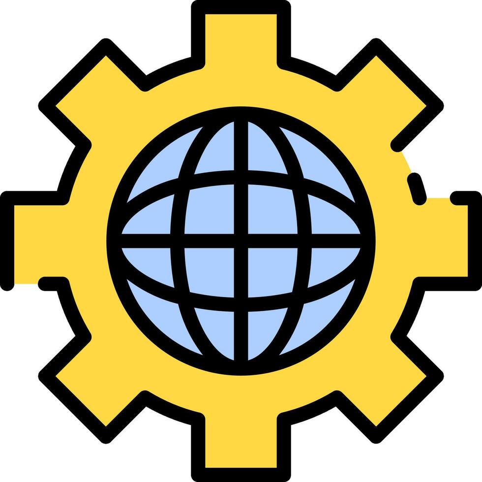 A globe in a gear wheel vector