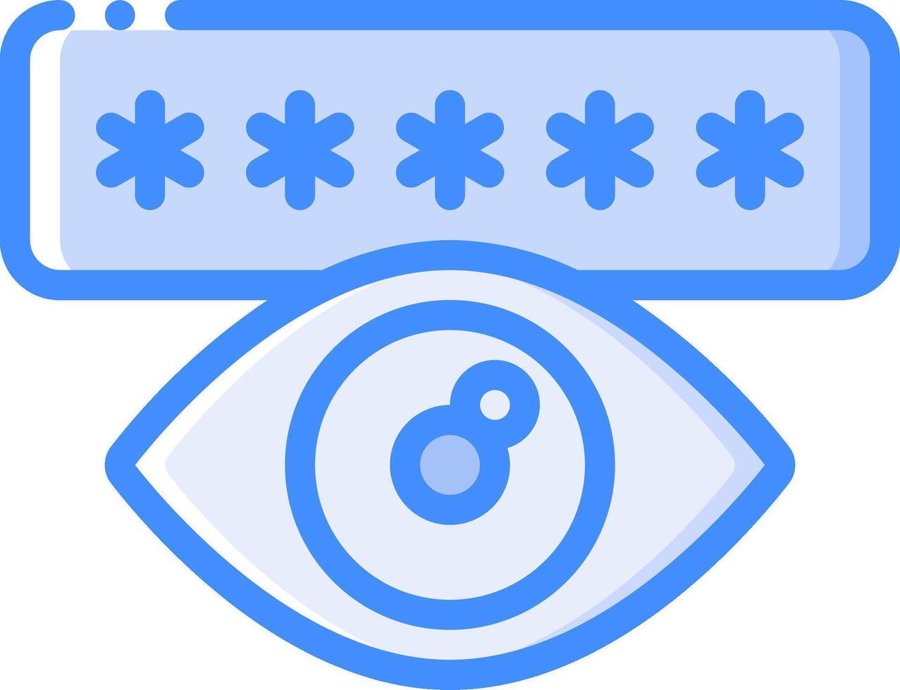 An eye with a password symbol on it vector