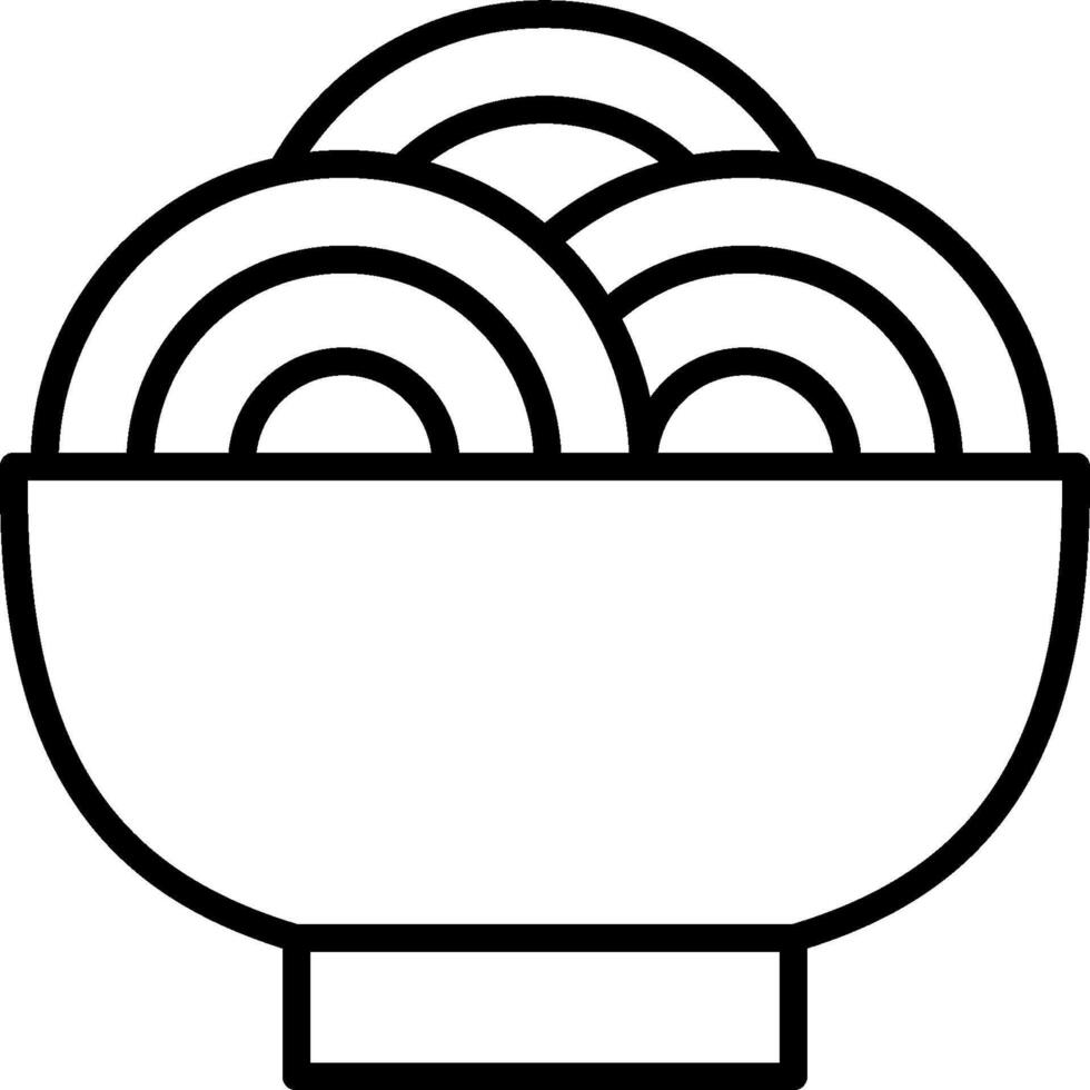 Bowl of noodles icon illustration vector