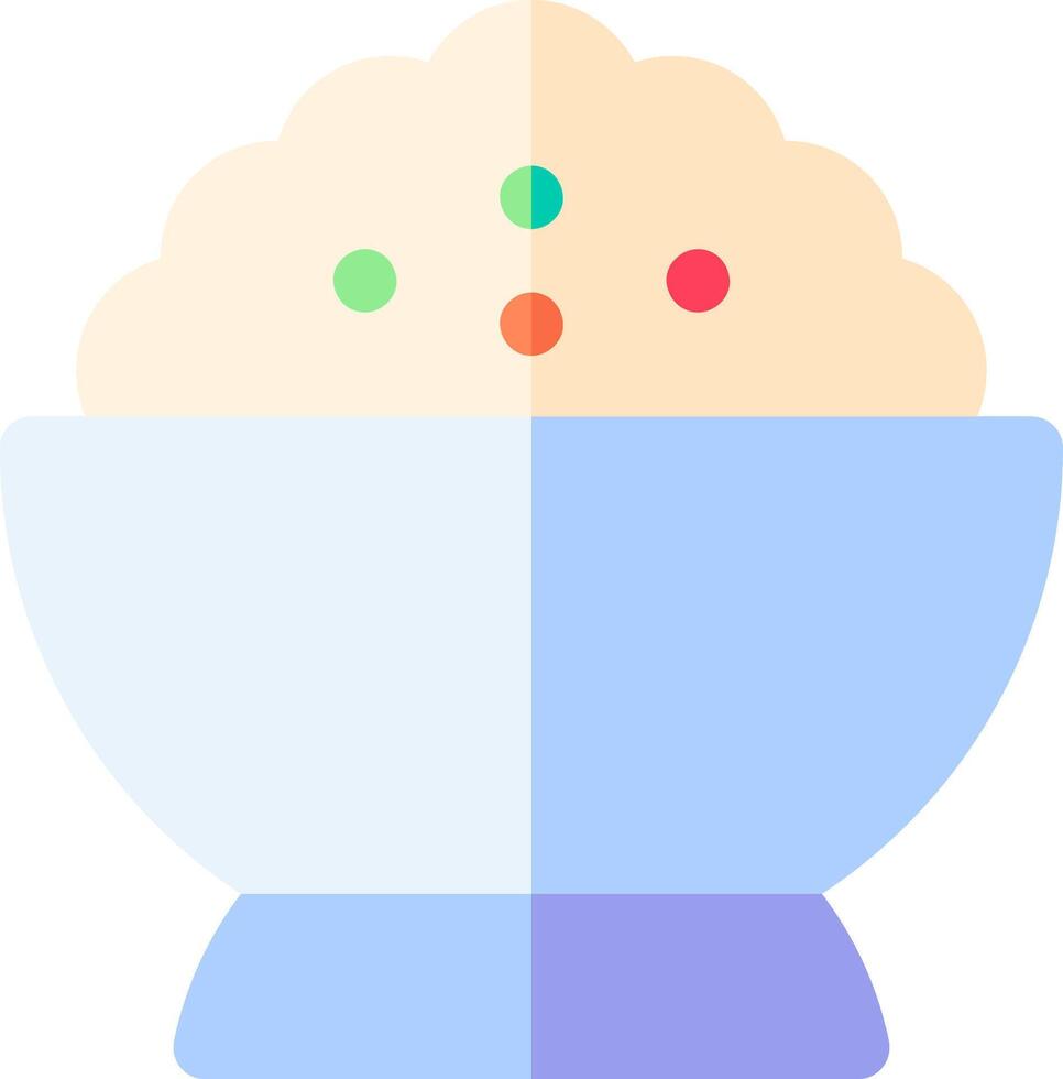 A bowl of ice cream with colorful sprinkles vector