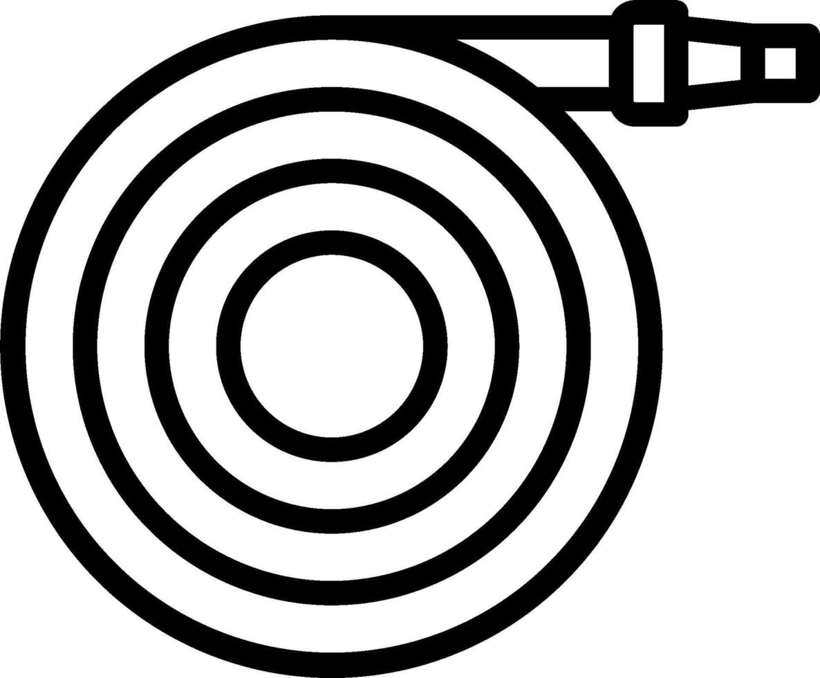A black and white drawing of a hose vector